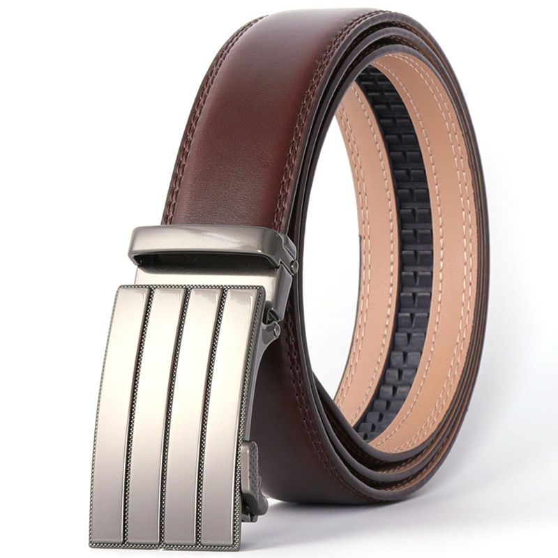 Plyesxale Leather Belt Men Automatic Buckle Designer Belts Men High Quality Luxury Black Coffee Ceinture Homme Luxe Marque B70
