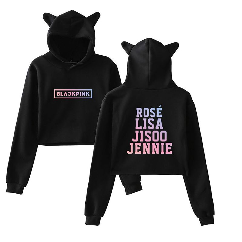 Fashion Cute Casual Letter Printing  Ears Hooded Pullover