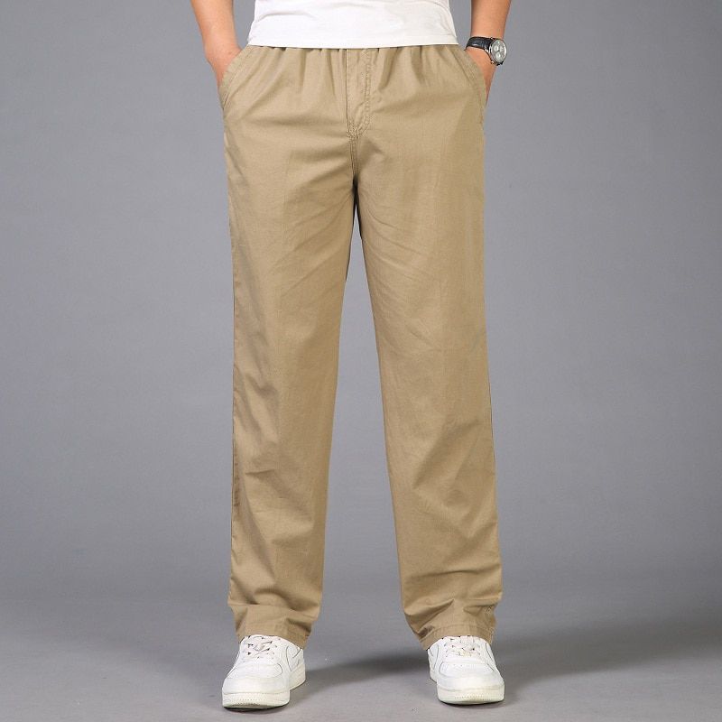 Fashion Summer Men Pants Casual Cotton Long Pants Straight Joggers Male Fit Plus Size M- Luxury Business Trousers Homme