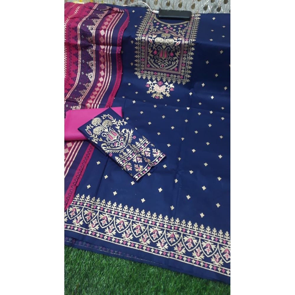 স্কিন প্রিন্ট থ্রি পিচ-Skin print Cotton Three Piece [3 Piece] For Women