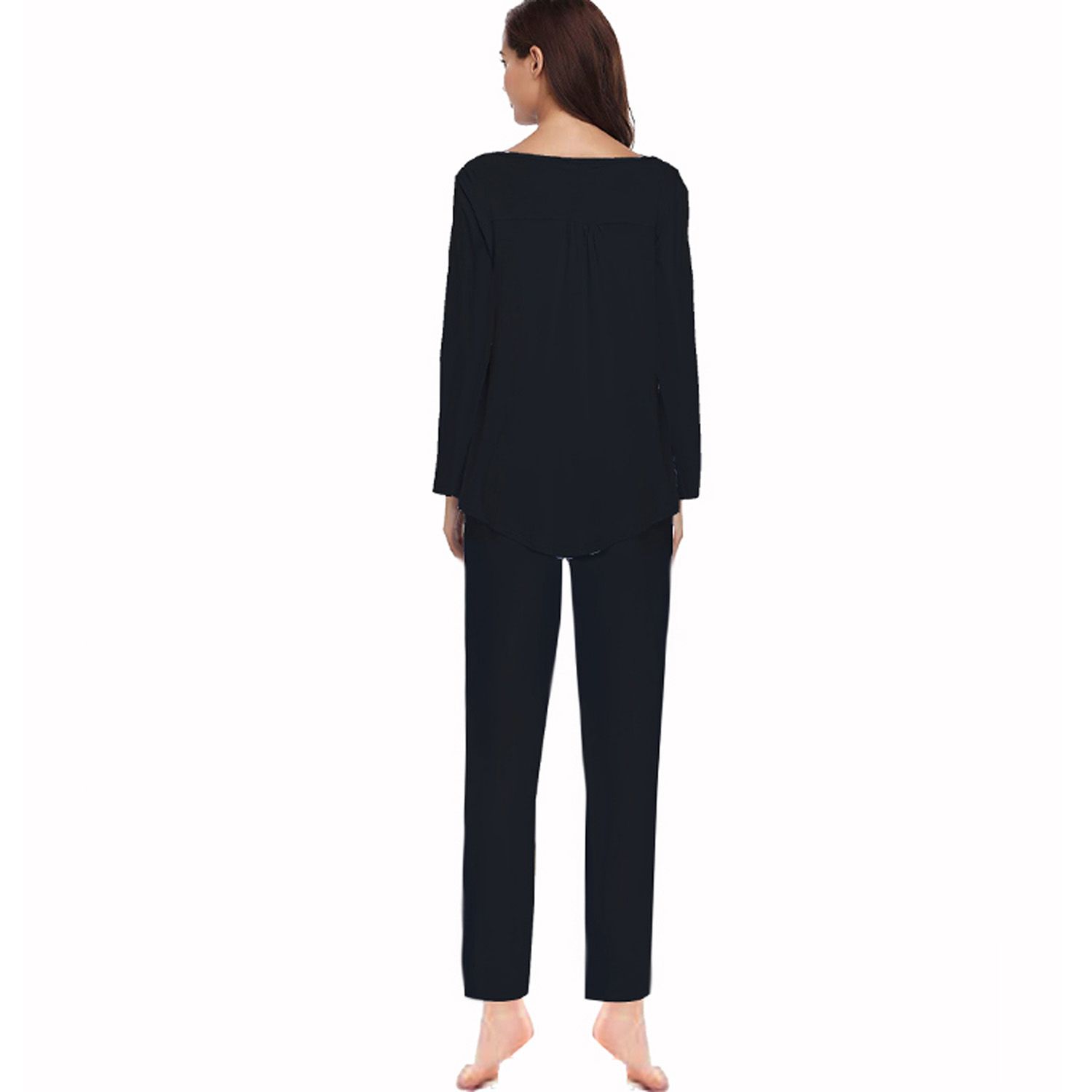 2021 Women's Pajama Set, Casual Long Sleeve Top and Pants Two-piece Suit Home Clothing for Wearing in Spr