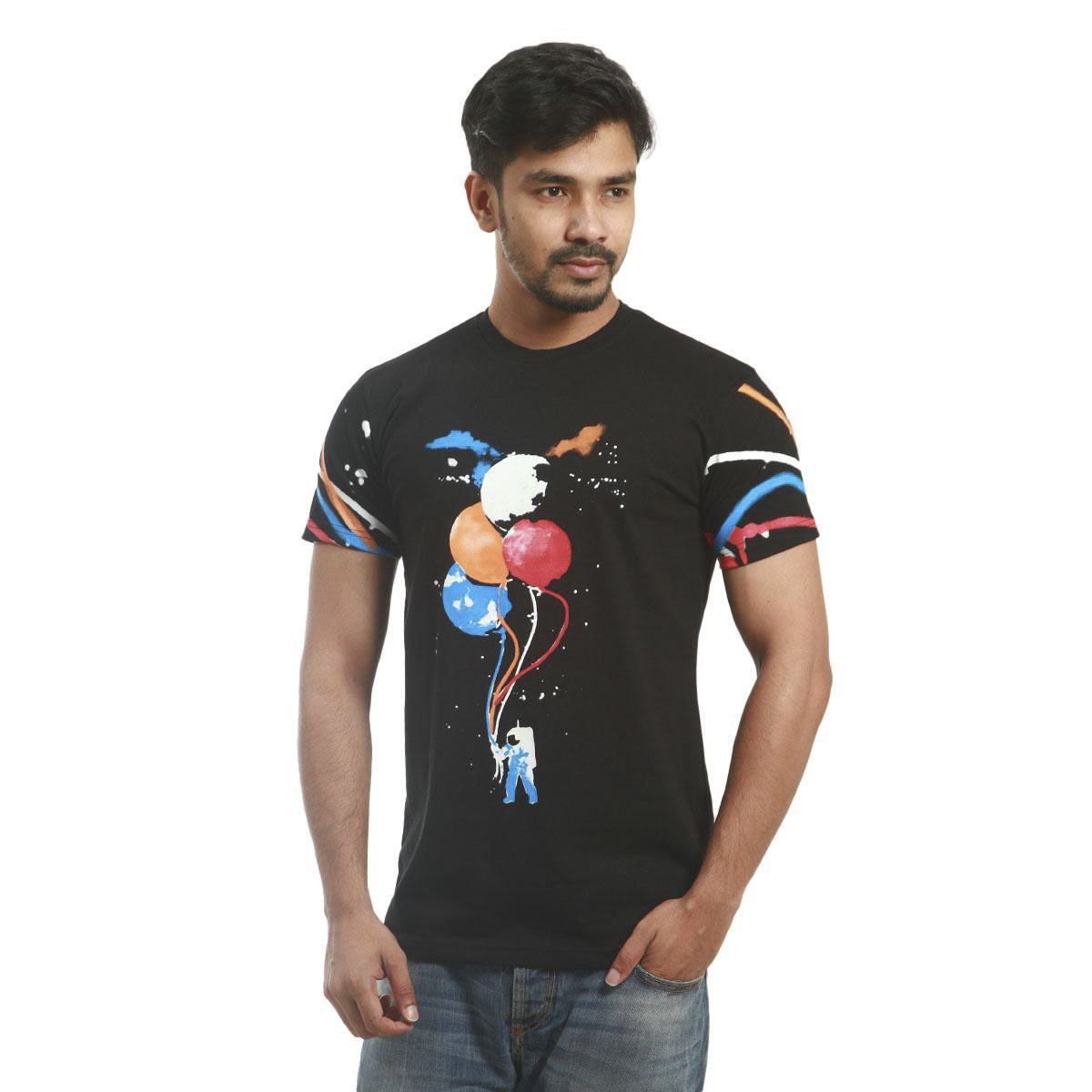 Black Cotton T- Shirt For men