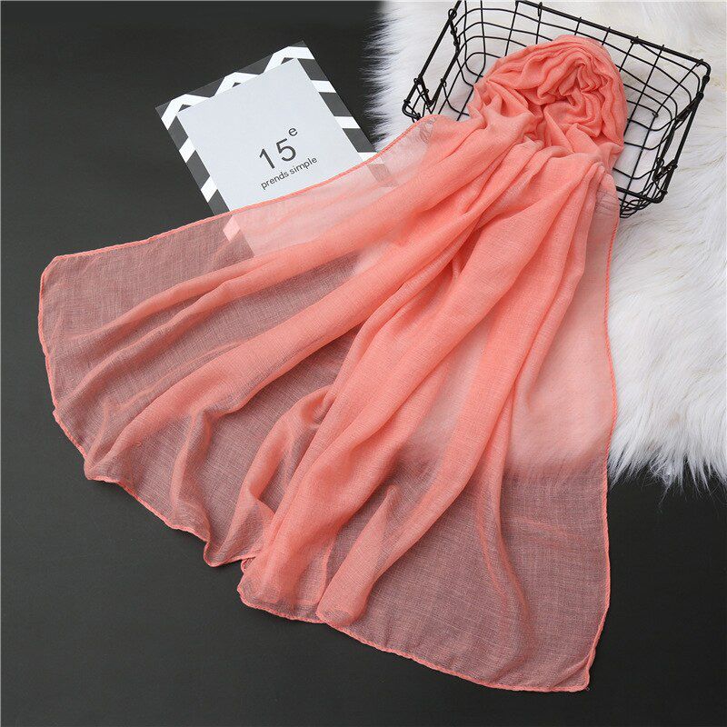 Summer Plain Bubble Cotton Scarf for Women Soft Hijab Solid Pashmina Foulard Shawls Wraps Winter Scarves Stole 2021 New