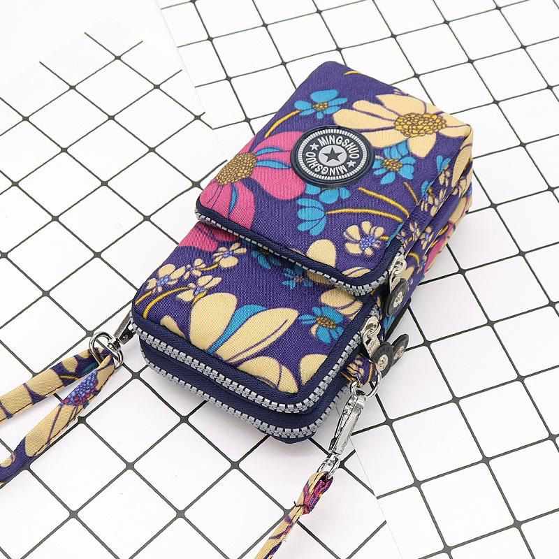 【BestGO】Outdoor Sports 3 Layers Storage Zipper Waterproof Nylon Crossbody Wrist Shoulder Bag Cell Phone Pouch Handbag