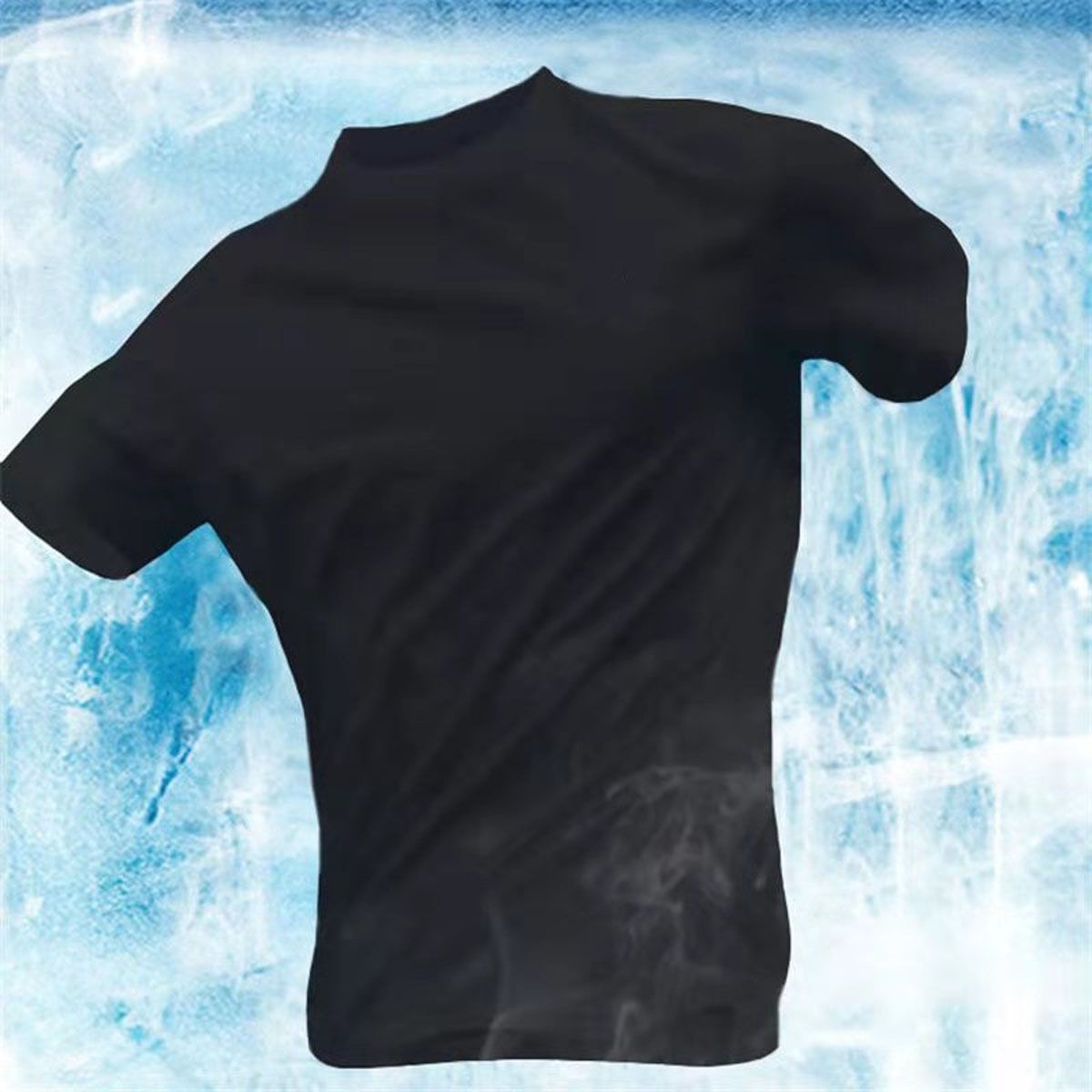 Ice Silk short-sleeved T-shirt Men Summer Thin Solid Color Mesh Breathable Loose Large Size Clothes Short Sleeves Icy