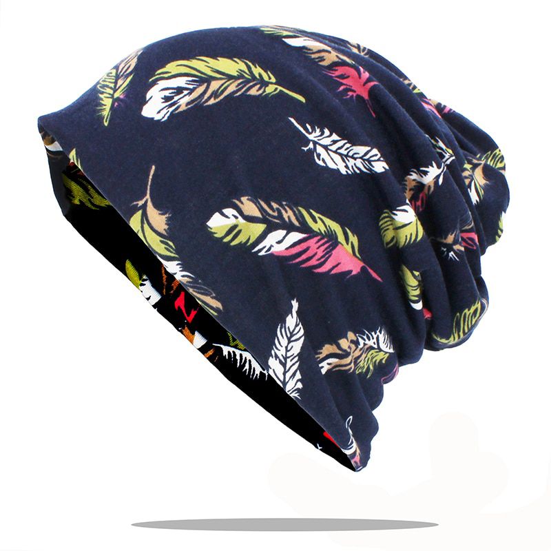LOVINGSHA Autumn Winter Thin Women Skullies Beanies Print Design Hats For Men Girl Hot Feminino Multifunction Warm Scarf HT102