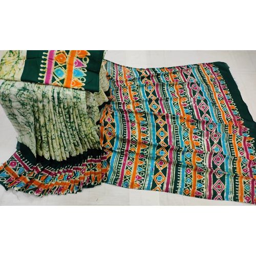 New Mom Tuli Batik Cotton Saree with Blouse Fashionable Multicolor designe for Women