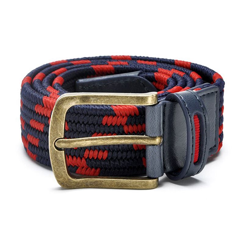 Elastic Belt With Stretch Casual Golf Belt Waistband Braided Style Color Match Antique And Antique Silver Buckle