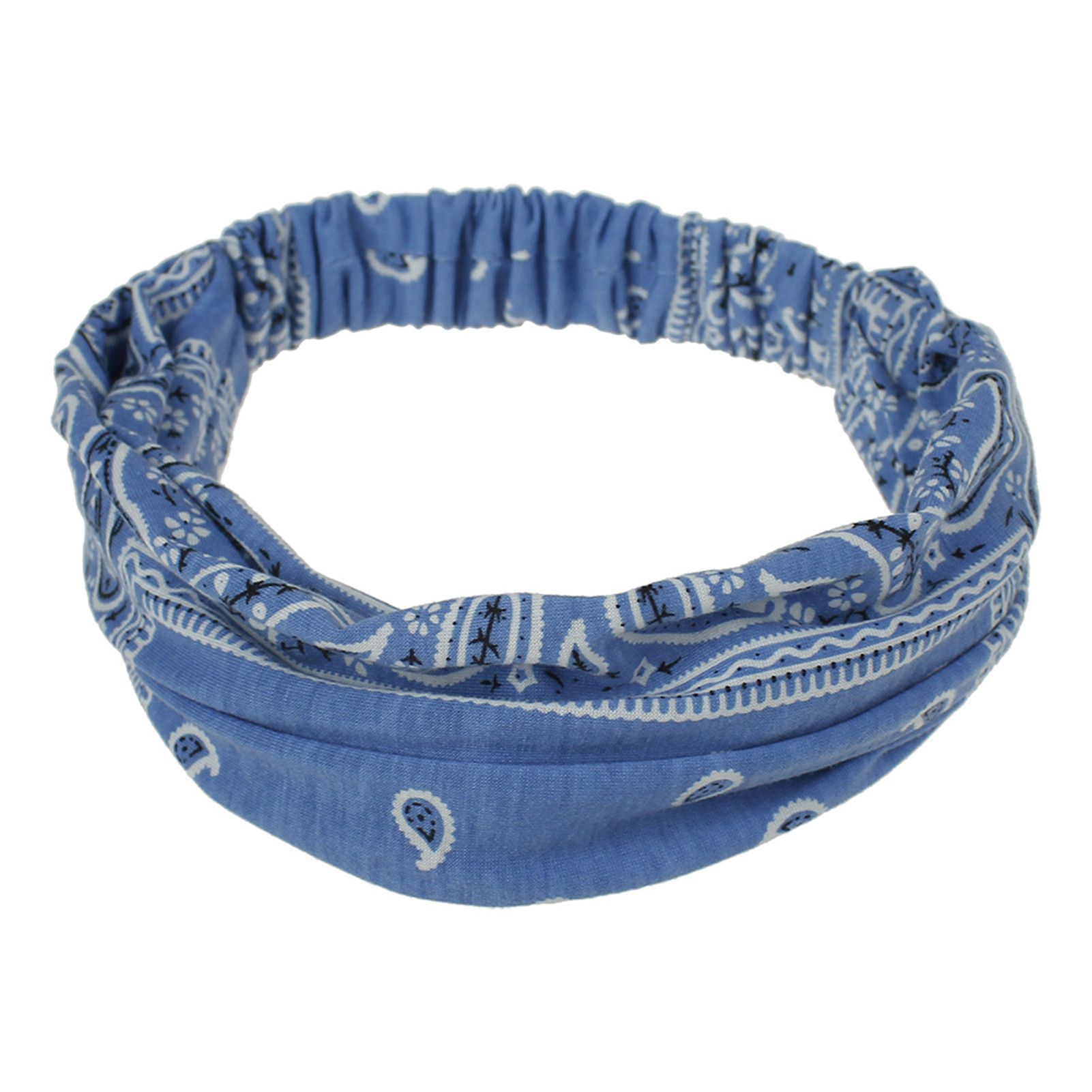 Bohemian Cashew Print Double-layered Elastic Women Wide Headband Hair Accessory