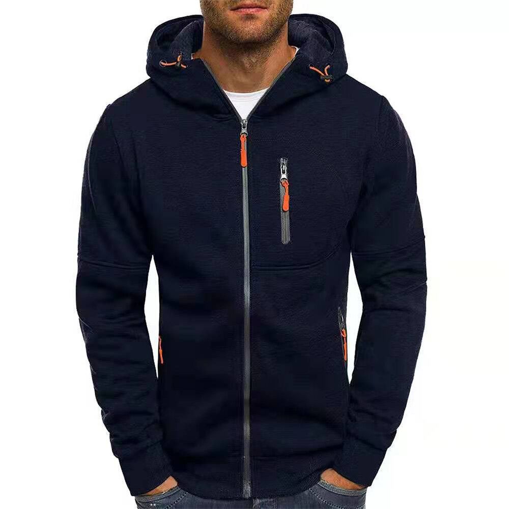 Men's Hoodies Casual Sports Design Spring and Autumn Winter Long-sleeved Cardigan Hooded Men's Hoodie
