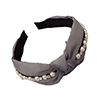 Fashion Knotted Faux Pearl Hair Hoop Women Wide Cloth Headband Party Headwear