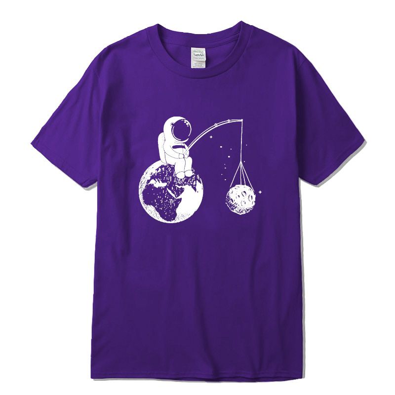 XIN YI Men's high quality t-shirt 100%cotton loose Funny design astronaut printing men's topsT-shirt cool tshirt male tee shirts