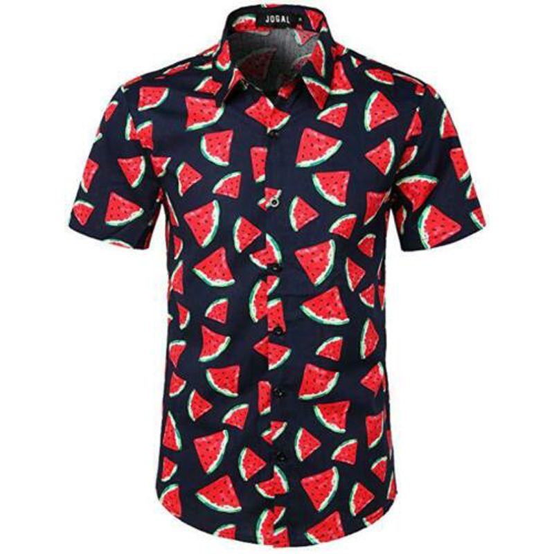 Linen Short Sleeve Shirt Men Summer Floral Loose Baggy Casual Hawaii Holiday Beach Shirt Tee Tops Buttons Blouse National Style