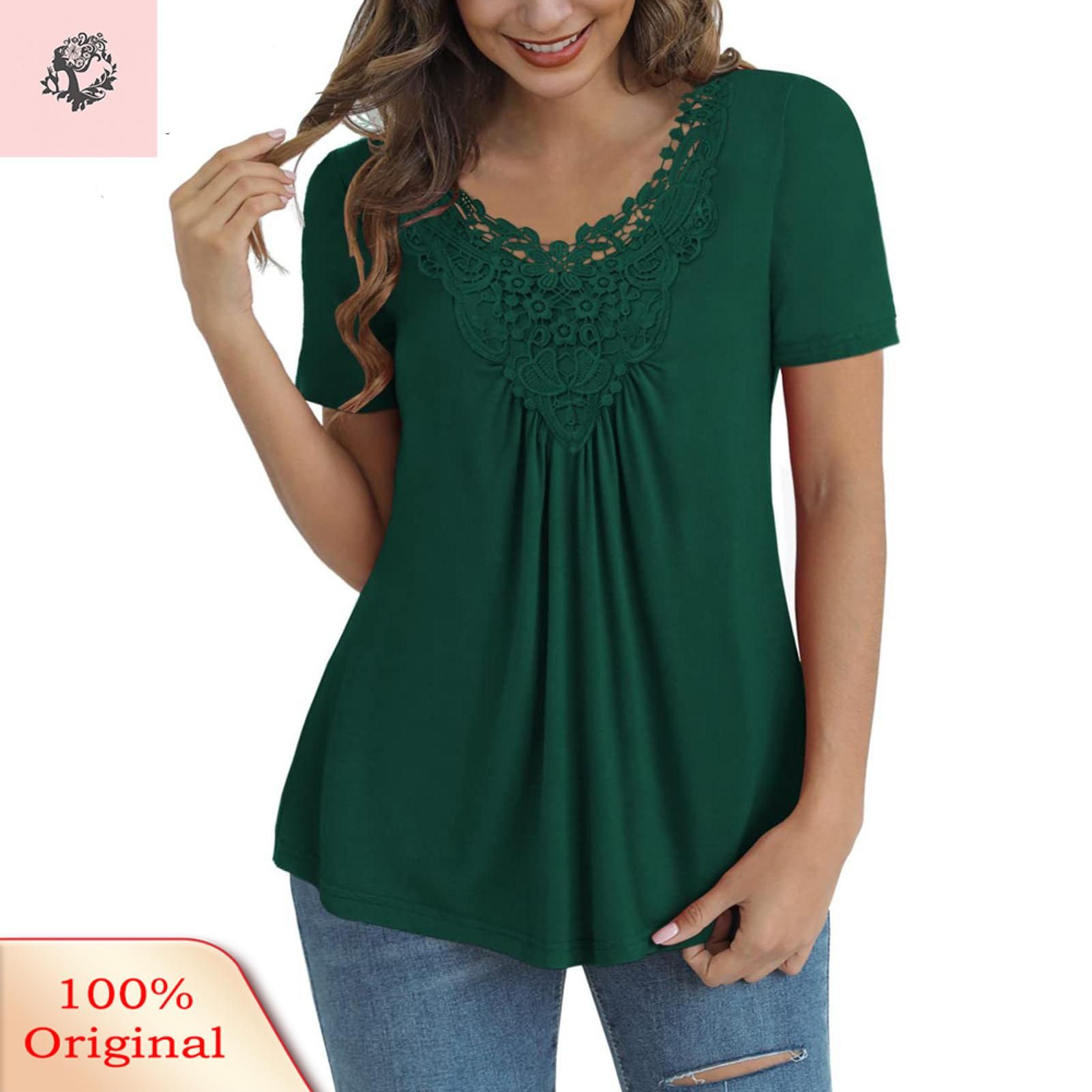 Sunnyheart Fashion Blouse Stretchy Summer Le Trim Pullover Tunic Top