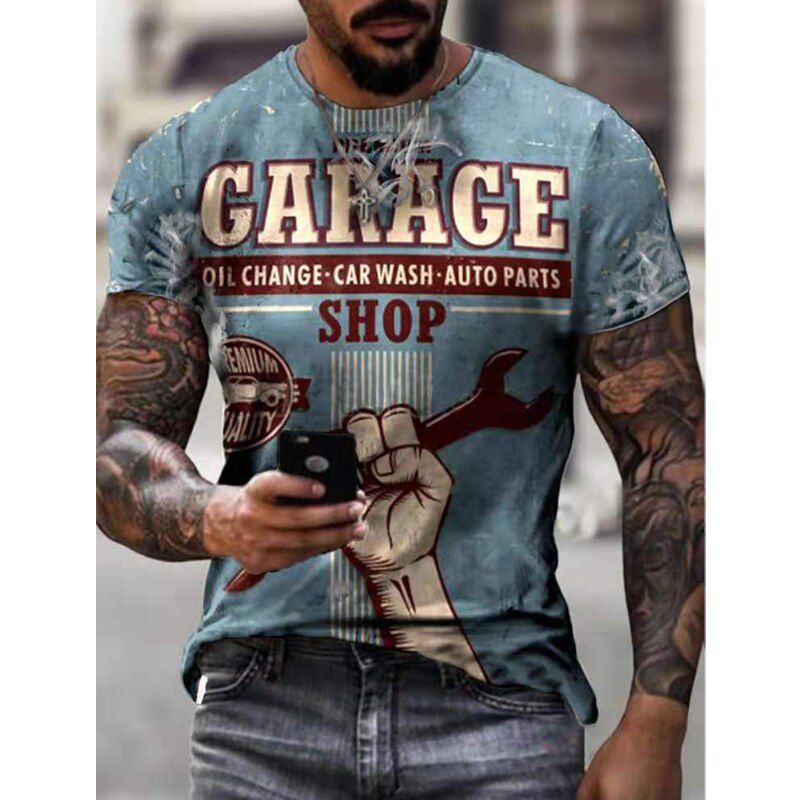 2021 Men's T-shirt Summer Casual Short Sleeve T-shirt Best-selling Streetwear Retro 3D Printing Letter T-shirt Men's Casual Top