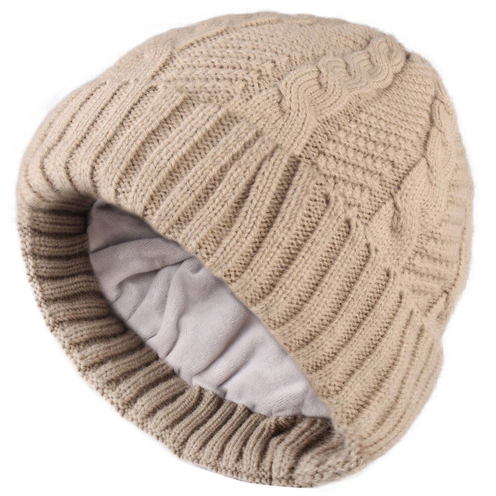 FURTALK Wool Mens Beanie Winter Hats Men Women Velvet Knitted Beanie Hat Skullies Soft Warm Male Winter Hat Grey Cap