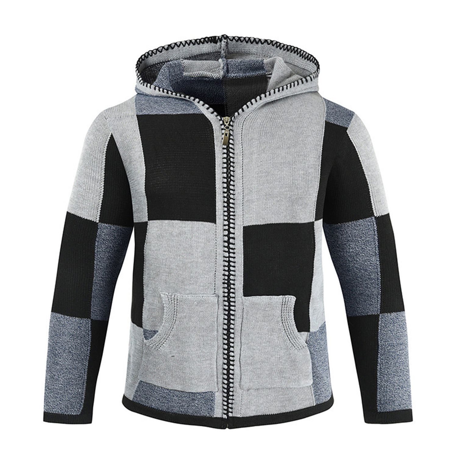 Sweater Coat Pockets Wear-resistant Men Coat