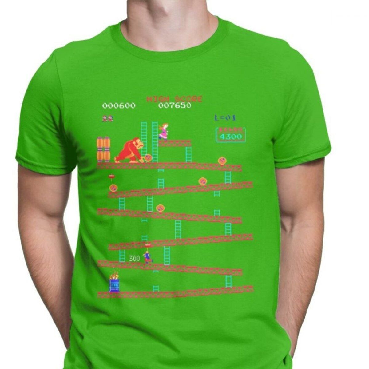 Game Tops T Shirts Men Arcade Game Collage Vintage Tshirts Crew Neck Camisas Retro T Shirt Funny Tops