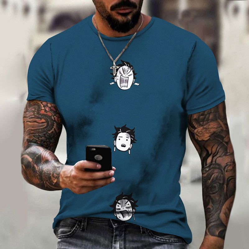 3D Print Shirt Anime Demon Slayer O-Neck Summer Fashion Lovers Couple Style Child Punk Rock Harajuku Man Handsome Comfortable