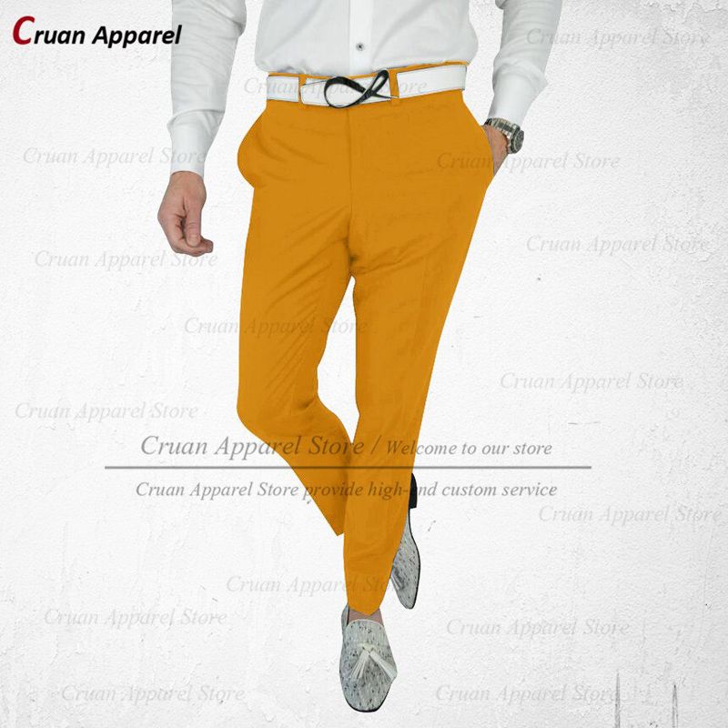 (20 Colors) 2022 Classic Stylish White Men Suit Pants Latest Slim Fit Formal Business Male Pants Tailor-made  Red Trousers