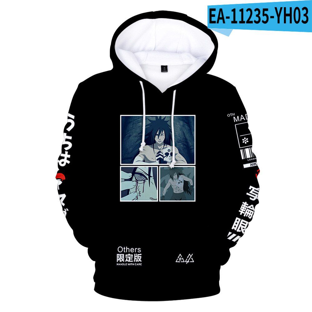 Black 3D Hoodie Hatake Kakashi Sweatshirts Hoodies Men/women Long Sleeve Anime Akatsuki Sasuke Clothes anime clothes
