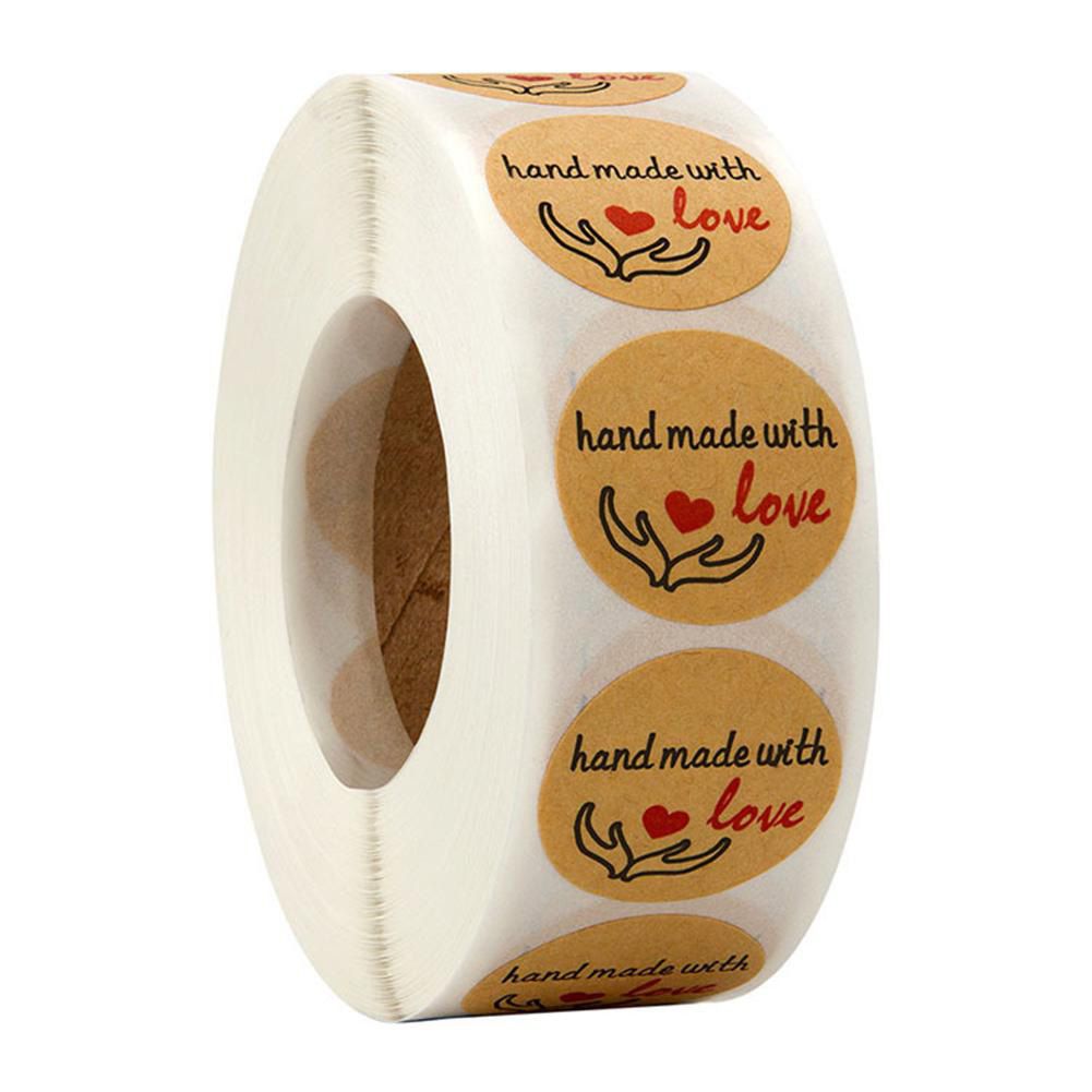 1 Roll Of Cake Sticker Kraft Paper Letter Printing Baking Cake Label Sticker