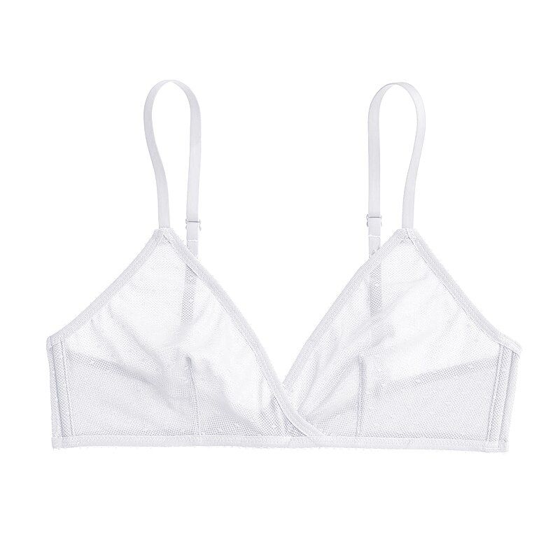 Transparent Bra Women underwear Dot mesh See-Through lingerie Ladies Lace Bras Black White Adjustable Women Soft Bralette