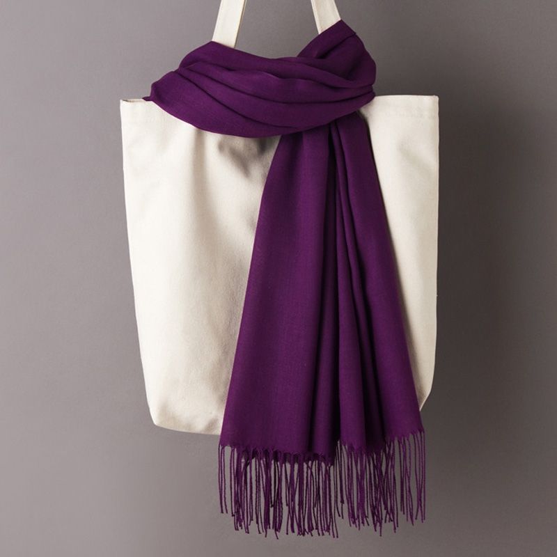 Women Solid Color Cashmere Scarves with Tassel 2021 Autumn New Soft Warm Lady Girls Wraps Thin Long Scarf Female Shawl Men Scarf