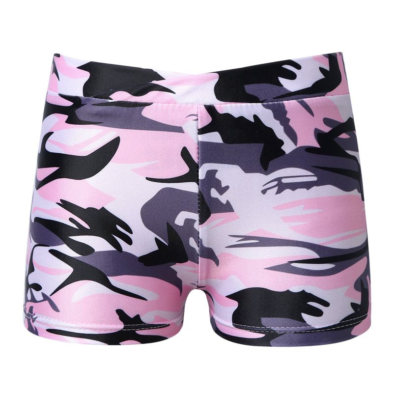 Kids Girls Fitness Yoga Boy-Cut Shorts Bottoms Slim Stretchy Sports Gymnastic Leotard Ballet Dance Shorts Workout Bottom Clothes