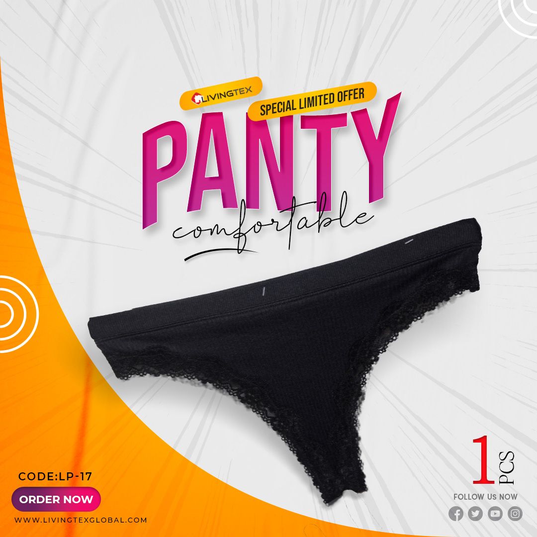 1 pcs Soft Black PANTY - Cotton Panty - Panty For Women - Panty For girls _ Thong _ Premium Quality