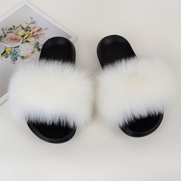 Women's Household Multicolor Slippers Fashionable Fluffy Slippers Plush Artificial Wool Slippers Furry Slippers Female Outdoor Sandals