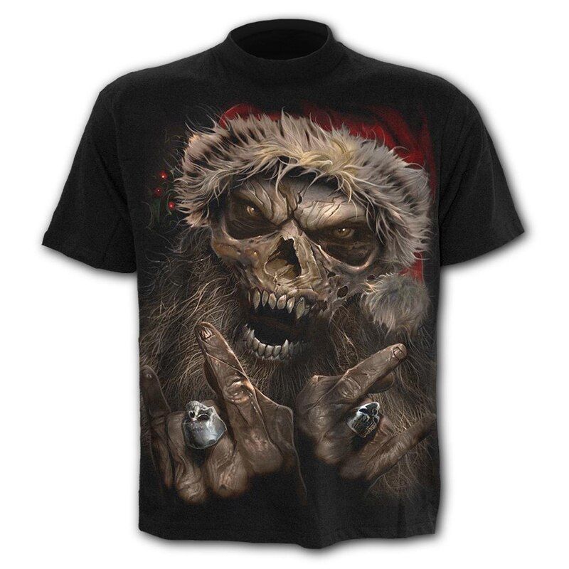 Scary Skull Men's T-Shirts Men's Pu3D Shirts Summer Fashion Tops O-neck t-shirt boys clothing large size streetwear