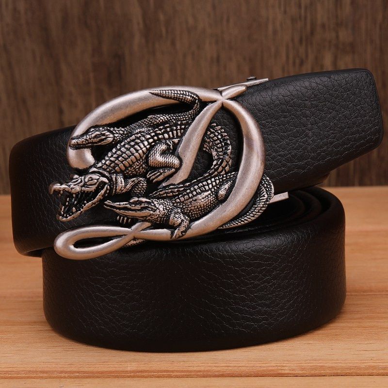 2019 new crocodile alligator mens belts luxury high quality big size waist strap 140 cm 150 160 170 180 110 130 automatic buckle