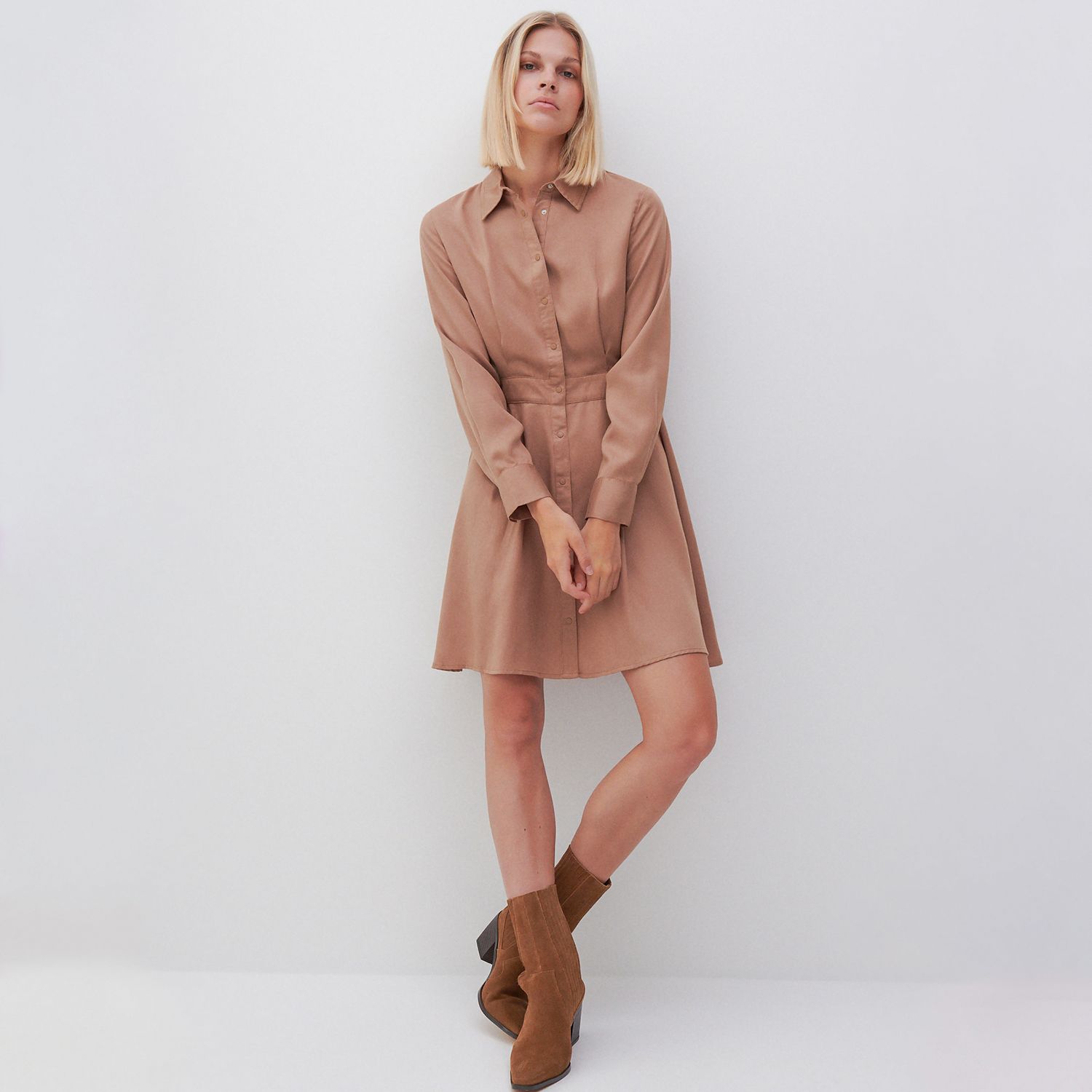Long Sleeve Ladies Long Top (OLIVE/KHAKI/LONG/CT-33)