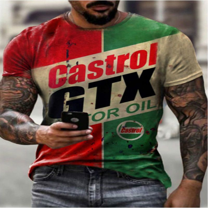 Rose Hearts  Pattern Skull Printed T-Shirt Men Street Style Trendy Short Sleeve Casual Round Neck Oversize Sports Male Tees