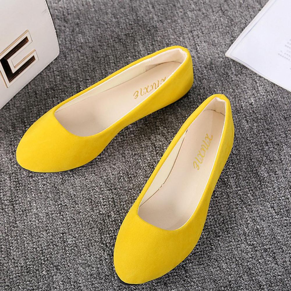 Women Girls Solid Big Size Slip On Flat Shallow Comfort Casual Single Shoes Running shoes