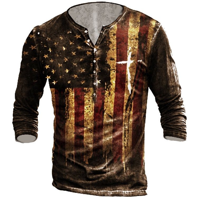 Spring Autumn Mens T-Shirt Long Sleeve Route 66 Print on Tees Oversized Tshirts V-neck Pullover Plus Size Men Clothes