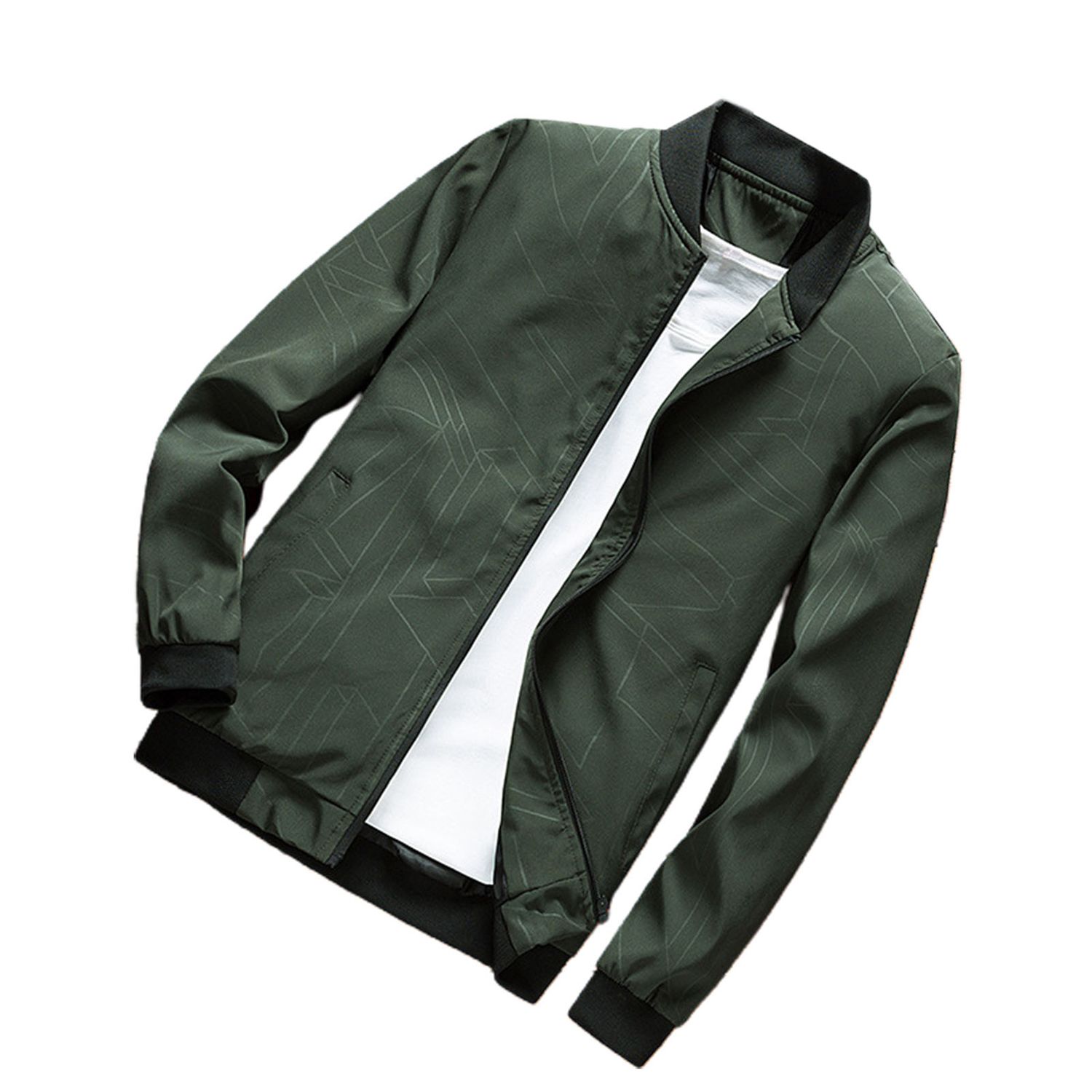 Men Jket Elastic Hem All Match Spring Jket