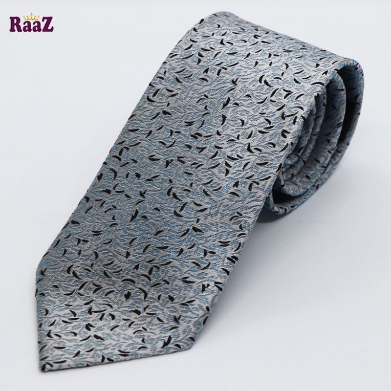 Black White Floral Design Men's Necktie