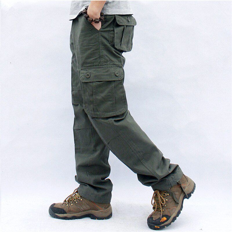 Men's Cargo Pants Casual Cotton Multi ckets   Pants Overalls  Straight Slacks Long Trousers Plus Size 44