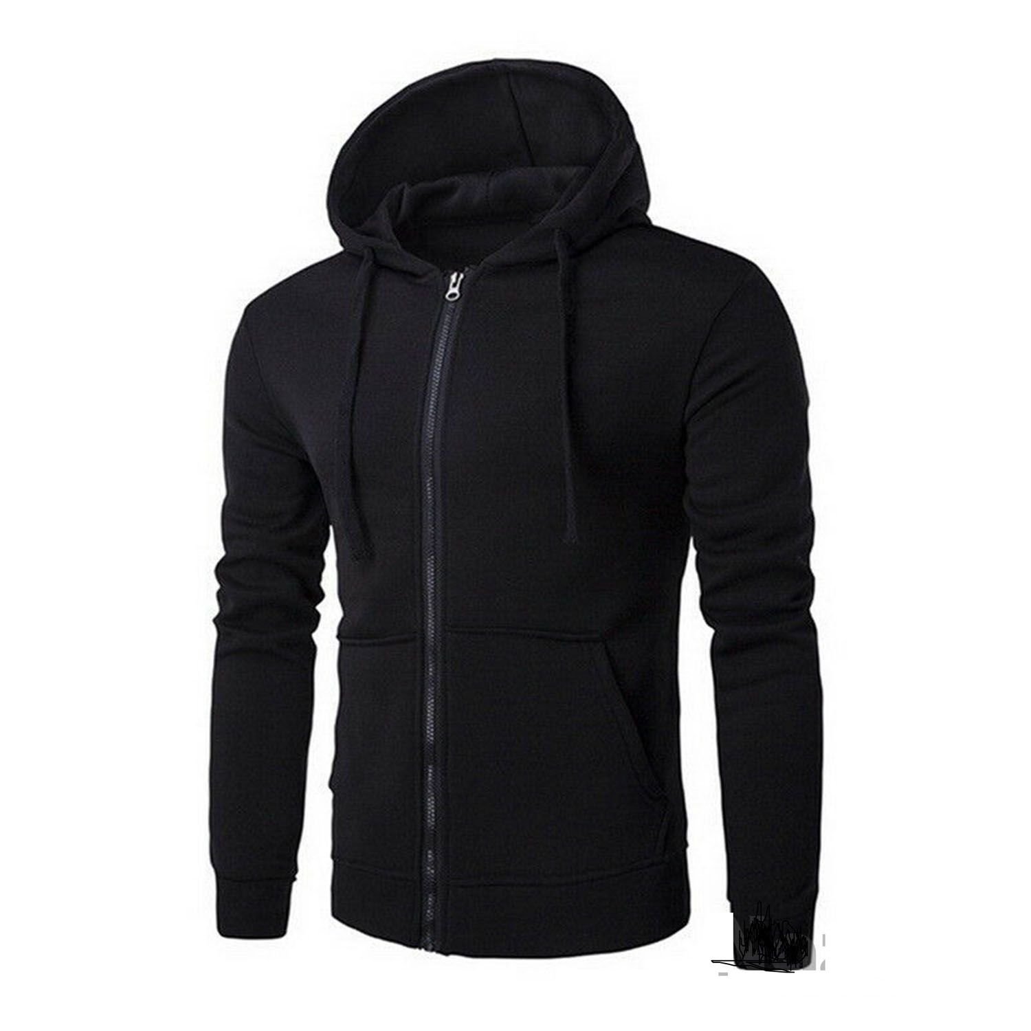 Men\'s Full Sleeves Hoodies - Black