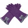 Women Bowknot Touch Screen Plush Warmtten Full Finger Driving Skiing Gloves