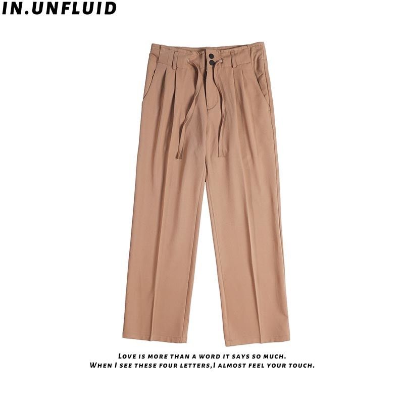 Black/Brown Suit Pants Men's Fashion Society Mens Dress Pants Korean Loose Casual Wide-leg Pants Men Straight Trousers M-2XL