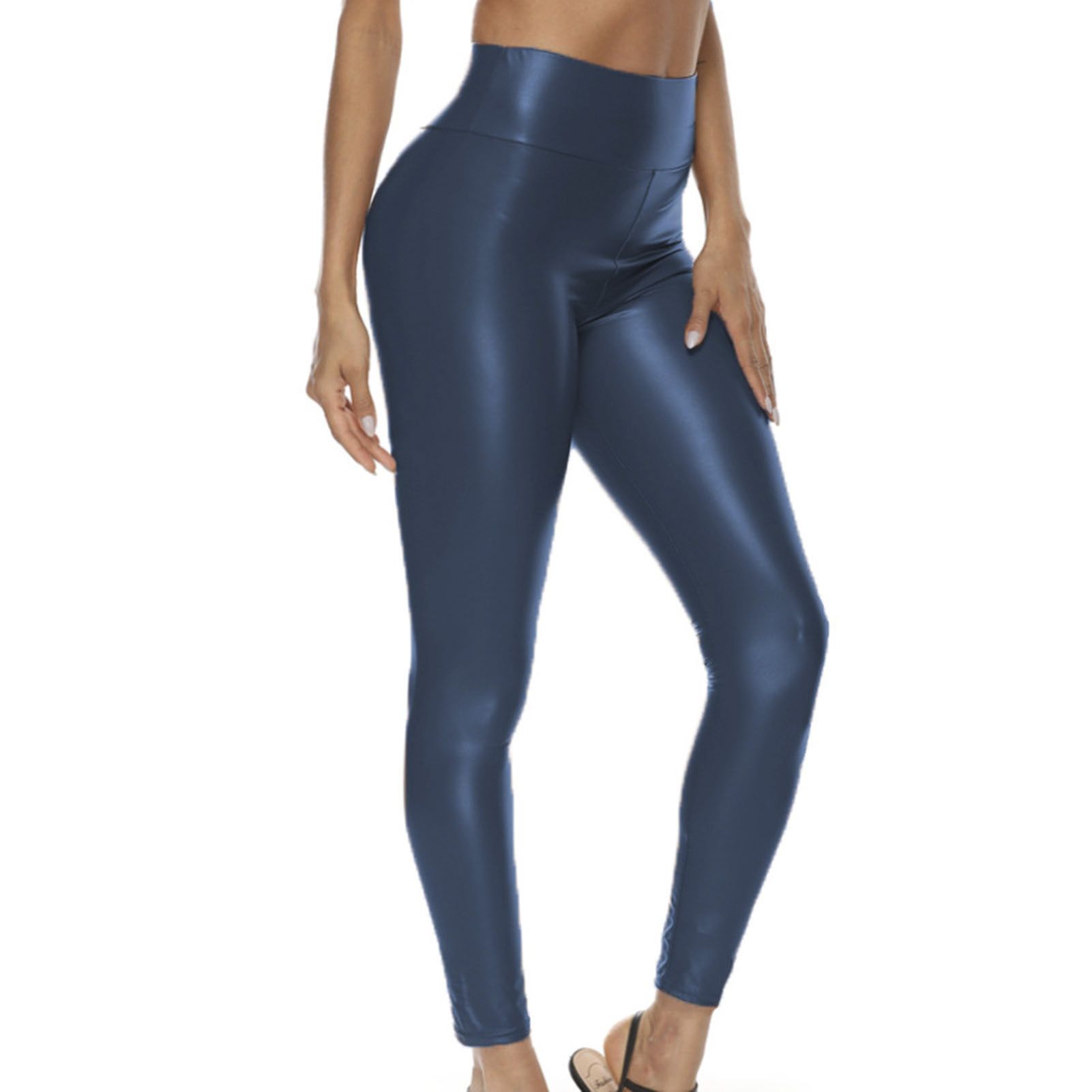 Lady Trousers Solid Color Elastic Waist Women Pants