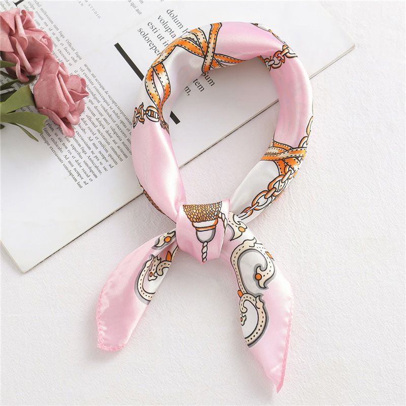 Women Scarf lady Wraps Elegant Floral Dot Spring Summer silk scarves square  Head Neck Hair Tie Band Neckerchief bag skinny