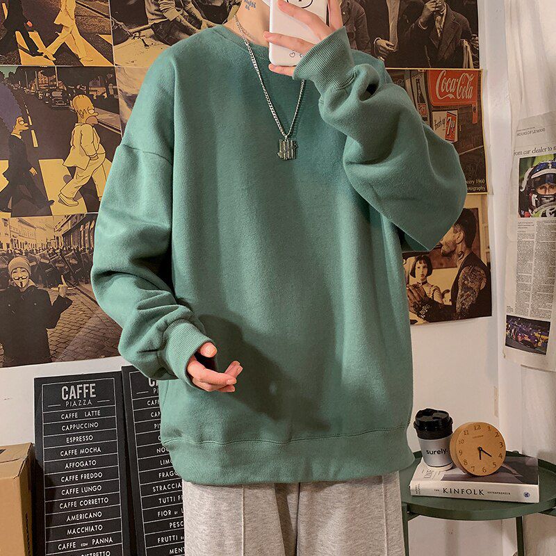 KAPMENTS Oversized Solid 12 Colors Hooded Hoodies For Men Mens Streetwear Harajuku Sweatshirts Clothes Male Black Pullover