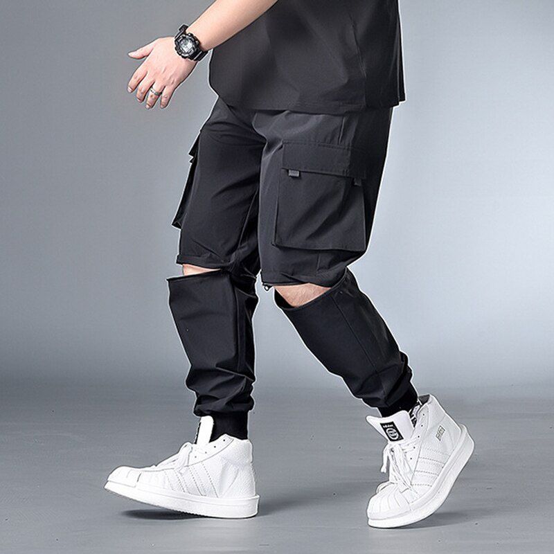 Hop Streetwear Pant Men Oversize Removable Short Pants Male Jogger Cargo Trousers High Quality Plus Szie 6XL 7XL HX412