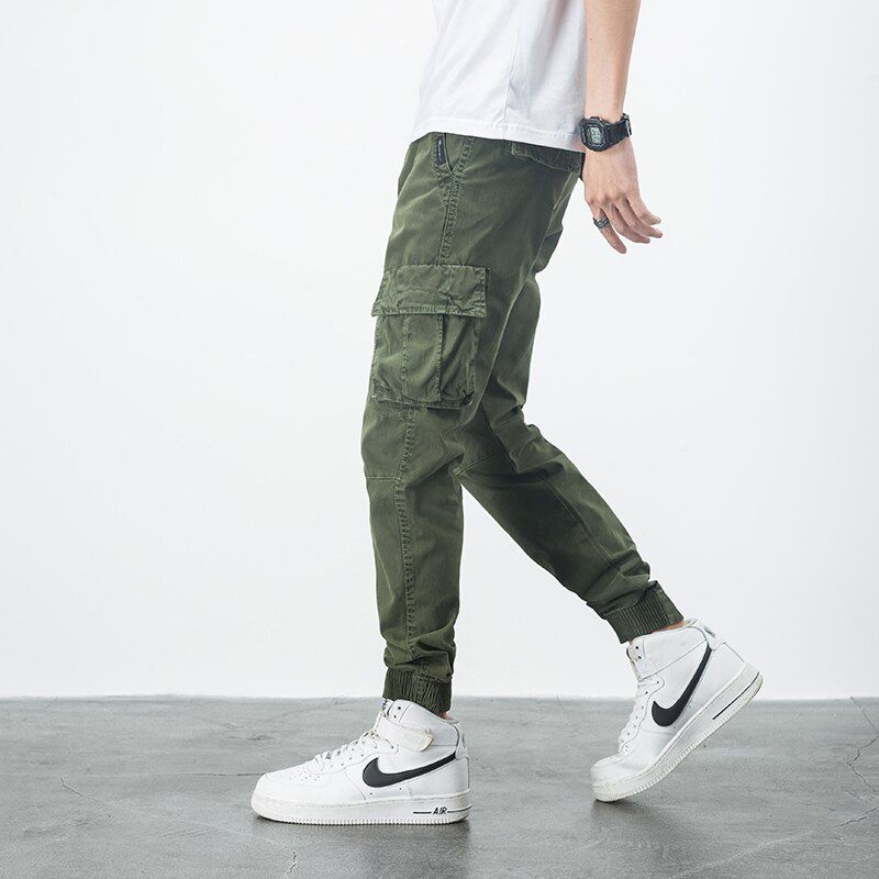 GlacialWhale Mens Cargo Pants Men Fashion Sideckets Hop Joggers Male Japanese Streetwear Trousers Multi-pocket Pants Men