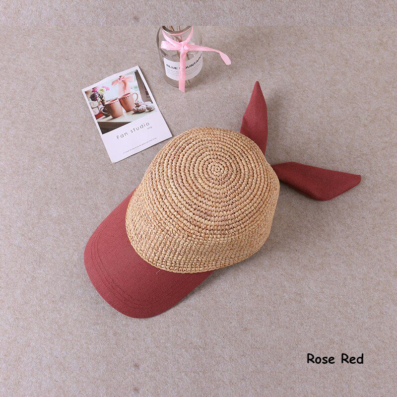 Fashion Bow Raffia Baseball Caps For Hats street Outing Shopping Sunhat Handmade Crochet Vacation Hat Hats