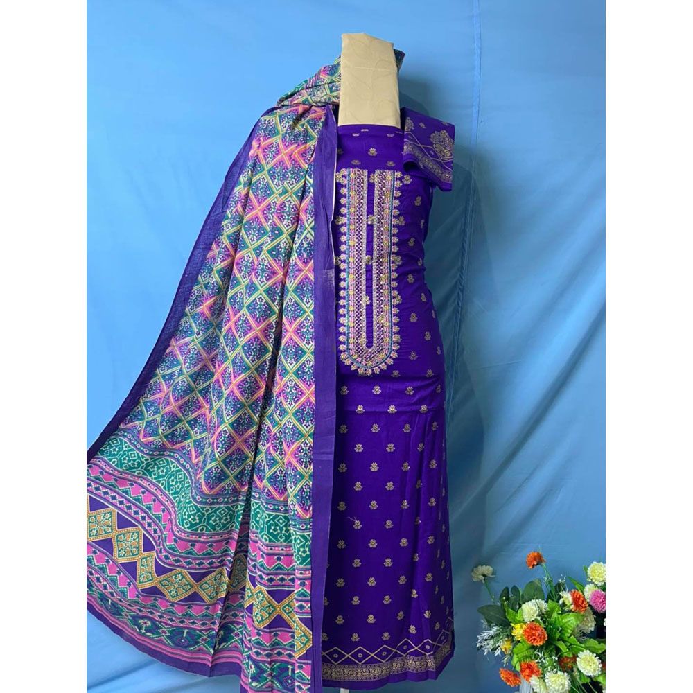 Rong New Fashionable & Stylish Butix  Skin Print Unstitched Gorgeous Three Piece For Women Collection Salwar Kamiz Party Dresses { 3 Piece } ইস্কিন প্রিন্ট  বুটিক্স